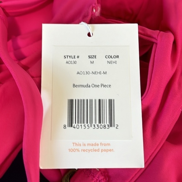 Andie One Piece Swimsuit Women's M NEHI Pink Bermuda Demi Underwire NWT 7746 - Picture 14 of 16